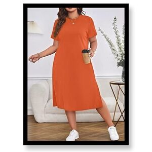 Women’s Plus Size Tangerine Casual Dress